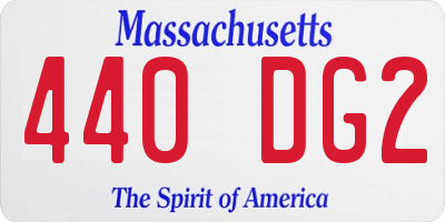 MA license plate 440DG2