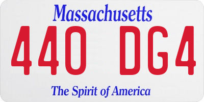 MA license plate 440DG4