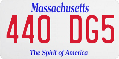 MA license plate 440DG5