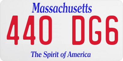 MA license plate 440DG6