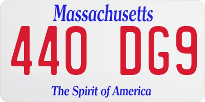 MA license plate 440DG9