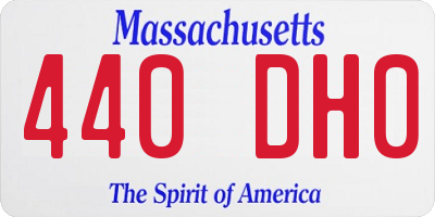 MA license plate 440DH0