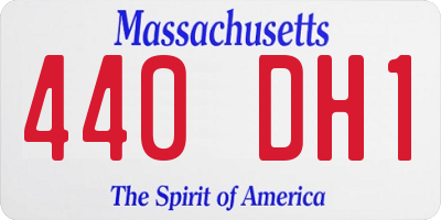 MA license plate 440DH1