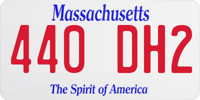 MA license plate 440DH2