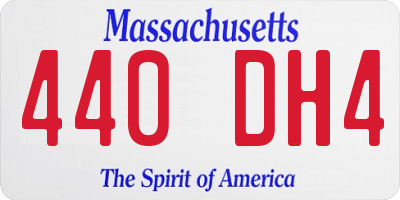 MA license plate 440DH4