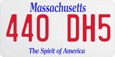 MA license plate 440DH5