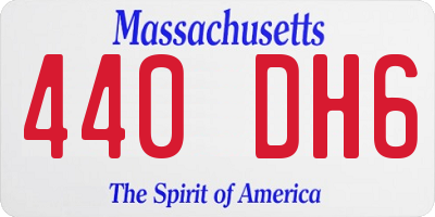 MA license plate 440DH6