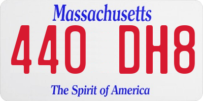 MA license plate 440DH8