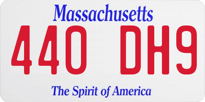 MA license plate 440DH9