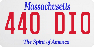 MA license plate 440DI0