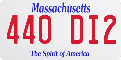 MA license plate 440DI2