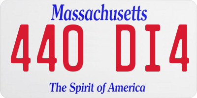 MA license plate 440DI4