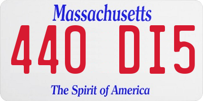 MA license plate 440DI5