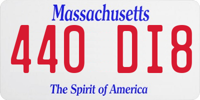 MA license plate 440DI8