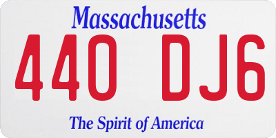 MA license plate 440DJ6