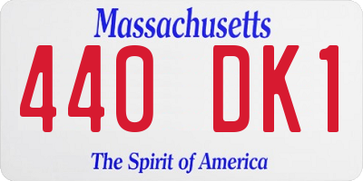 MA license plate 440DK1