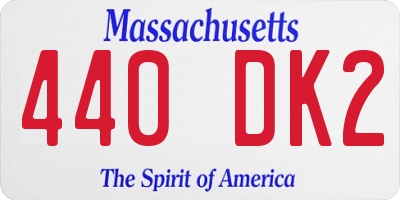 MA license plate 440DK2