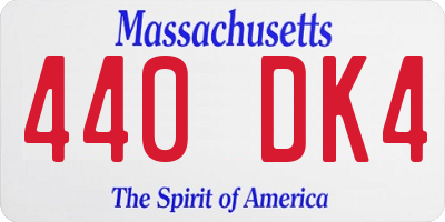 MA license plate 440DK4