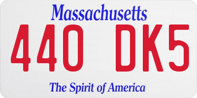 MA license plate 440DK5