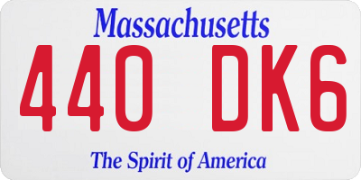 MA license plate 440DK6