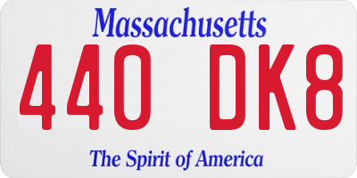 MA license plate 440DK8