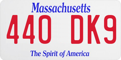 MA license plate 440DK9