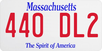 MA license plate 440DL2