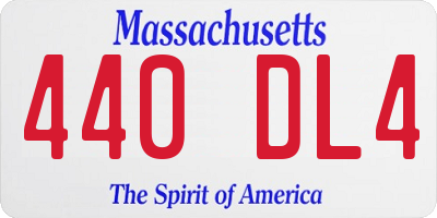MA license plate 440DL4