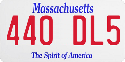 MA license plate 440DL5