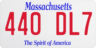 MA license plate 440DL7
