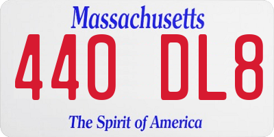 MA license plate 440DL8