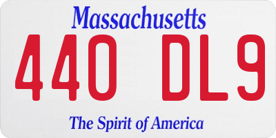 MA license plate 440DL9