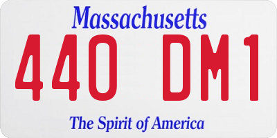 MA license plate 440DM1