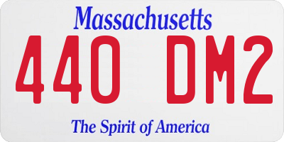 MA license plate 440DM2