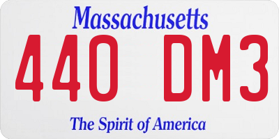 MA license plate 440DM3