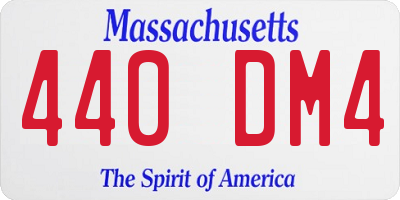 MA license plate 440DM4