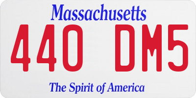 MA license plate 440DM5