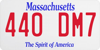 MA license plate 440DM7