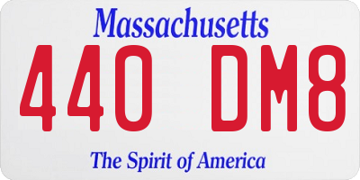 MA license plate 440DM8