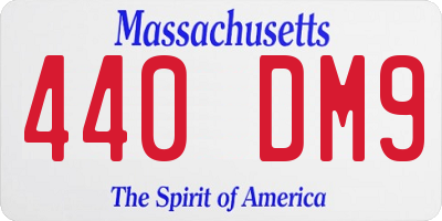 MA license plate 440DM9