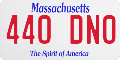 MA license plate 440DN0