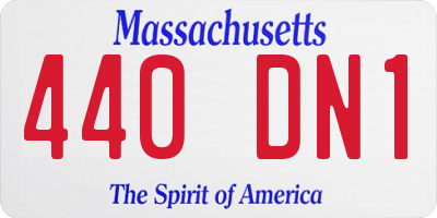 MA license plate 440DN1
