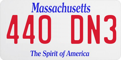 MA license plate 440DN3