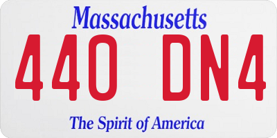 MA license plate 440DN4