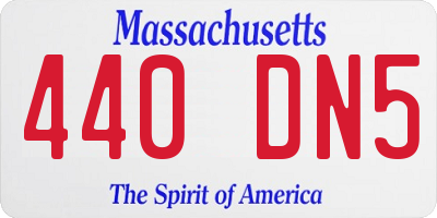 MA license plate 440DN5