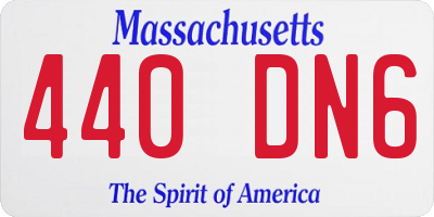 MA license plate 440DN6