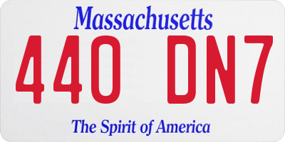 MA license plate 440DN7