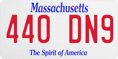 MA license plate 440DN9