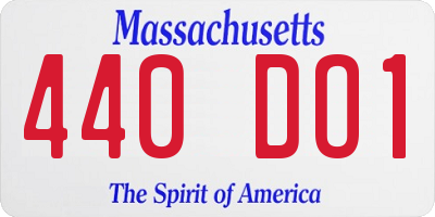 MA license plate 440DO1