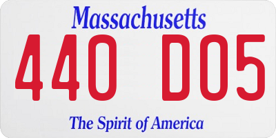 MA license plate 440DO5